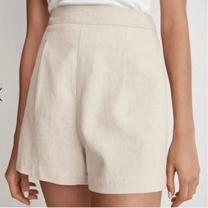 Madewell Pull-On Shorts in Linen-Cotton in Natural
